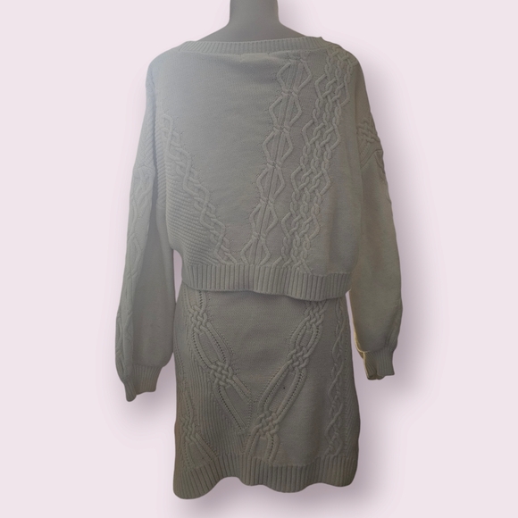 Maeve Anthropologie Cable Knit Sweater Set Large - Picture 6 of 9